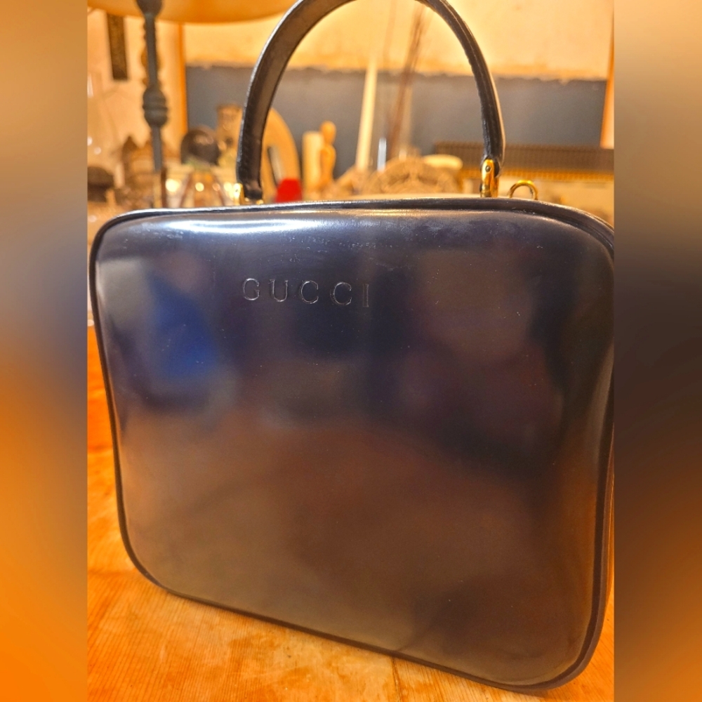 Gucci Bamboo Leather Square Handbag